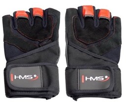 Rękawice fitness HMS RST01 (rozmiar L) Czarno-czerwony