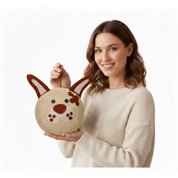 Lampka Nocna Cotton Balls Piesek Ręcznie Robiona