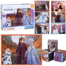 DISNEY Kraina Lodu Plastikowe klocki OBROTOWE, klocki sześcienne