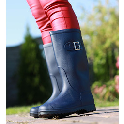 Wysokie granatowe kalosze oficerki