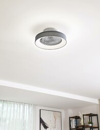 Lindby Wentylator sufitowy LED Mace, szary, cichy, CCT