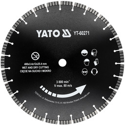 Yato TARCZA DO PRZECINARKI 400MM OTWÓR 25,4MM,