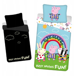 Pościel dziecięca Świnka Peppa 140x200 cm - świecąca