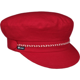 Czapka Żeglarska Lniana by Lipodo, czerwony, One Size