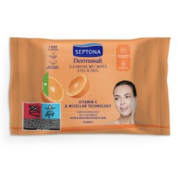 SEPTONA Dermasoft Oczyszczające chusteczki nawilżane z witaminą C