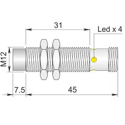 Czujnik indukcyjny 12 mm SI12SS-DCE8 PNP NC H