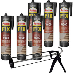 Klej montażowy PATTEX Fix Drewno, 6 szt. -