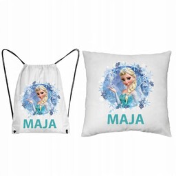 ZESTAW PODUSZKA + WOREK Plecak ELSA Kraina lodu