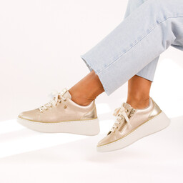 Sneakersy damskie - GEOX D.SUNNETTY D55YHA ZŁOTE