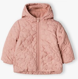 Pikowana kurtka przejściowa dla niemowlaka - różowa