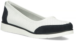 Buty baleriny damskie skórzane Filippo DP4524 białe-36