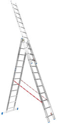 Aluminiowa trzyczęściowa drabina teleskopowa VENBOS PROFI, 3x12 szczebli,