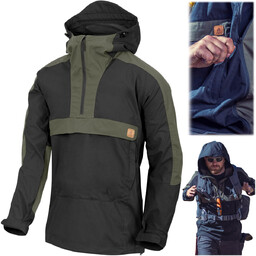Kurtka Anorak HELIKON WOODSMAN Kangurka Trekkingowa Czarna /