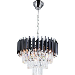 Żyrandol glamour czarno-chromowany 4-punktowy 6260/4 z serii TOLEDO