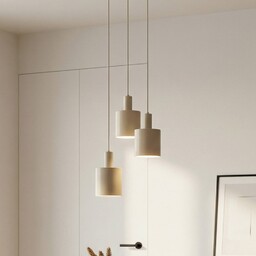Lampa wisząca Ovelia Lindby, możliwość ściemniania, kremowy /
