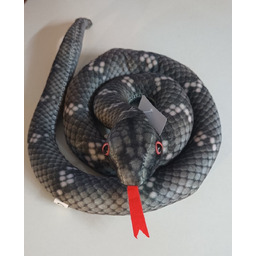 Wąż pluszowy długi 125 cm szary