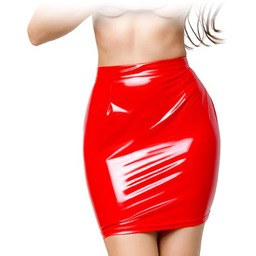 Sznurowana czerwona spódniczka + stringi Glossy Wetlook Kellie