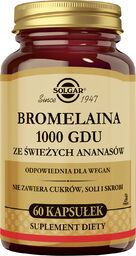Solgar Bromelaina 1000 GDU ze świeżych ananasów, 60