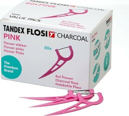 Tandex Flosi Flosser z nitką węglową Pink -