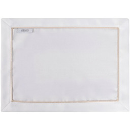 Komplet 4 serwetek białych ze złotą lamówką OGS-03