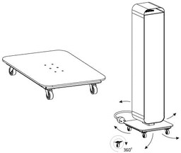 Akcesoryjny zestaw kółek SterilOn Flow 72W biały połysk