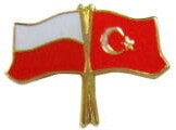 Flaga Polska - Turcja, przypinka