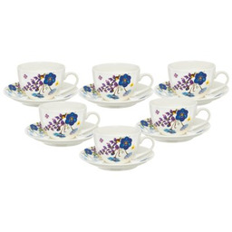 AMBITION Serwis kawowy porcelanowy Fiori 6 osób (12