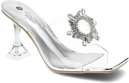Sca''viola Srebrne Klapki Eleganckie Buty Damskie