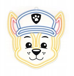 Hanging neon Led Paw Patrol on plexiglass Chase