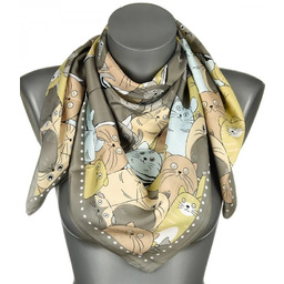 Chusta damska apaszka satynowa gawroszka KOTY na prezent