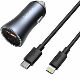 Baseus Ładowarka samochodowa Golden Contactor Pro 1xUSB-A, 1xUSB-C,