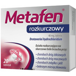 Metafen Rozkurczowy 40 mg, 20 tabletek -> Odbiór