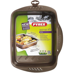 Pyrex 8010731 asimetria naczynie do zapiekanek, prostokątne, stalowe,