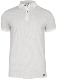 Biała Elegancka Koszulka Polo, Męska, Krótki Rękaw -Just