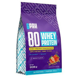 6Pak Nutrition 80 Whey Protein smak truskawkowy, 908