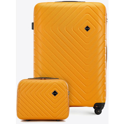 Duża walizka i kosmetyczka z ABS-u z geometrycznym