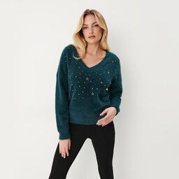Mohito - Zielony sweter z aplikacjami - Khaki