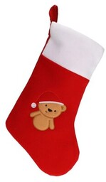 CHRISTMAS DECORATION Skarpeta na prezenty Miś 40 cm