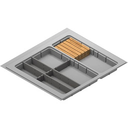 Szaro wykończony pojemnik na sztućce do szuflad o