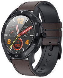 Garett, Smartwatch, GT22S, ciemny brąz, skórzany