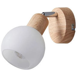 Lindby - Svenka Lampa Ścienna White/Light Wood/Satin Nickel