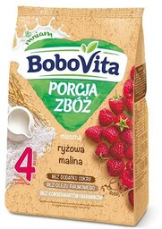 BoboVita Porcja Zbóż Mleczna kaszka ryżowa z maliną