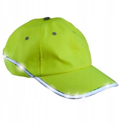 URG-HV - CZAPKA FLUORESCENCYJNA Z DASZKIEM, ODBLASKOWY PASEK