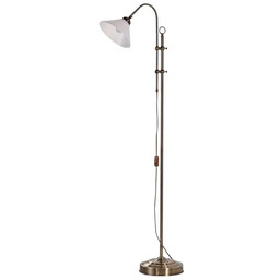 Lindby - Otis Lampa Podłogowa Opale/Antique Brass