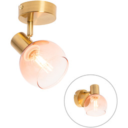 Spot art deco złoty z różowym szkłem -
