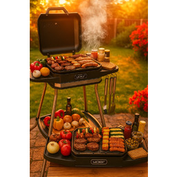 Grill elektryczny Ogrodowy Duży 5w1 Stojący Yoer 3050W