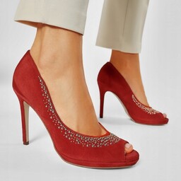 Eva Minge Czółenka Czerwone Skórzane 35 3t9g11*