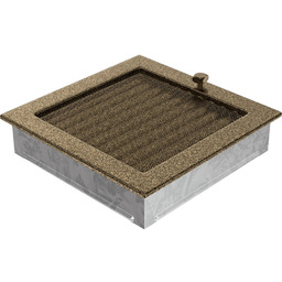 Kratka Wentylacyjna Kominkowa 22X22 Czarno-Złota Z Żaluzją