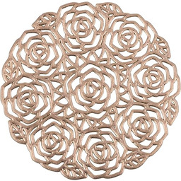 Zestaw 6 podstawek różowo-złotych Ø 10 cm, kolor