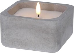 Well Home Kwadratowa świeca LED w kolorze szarym